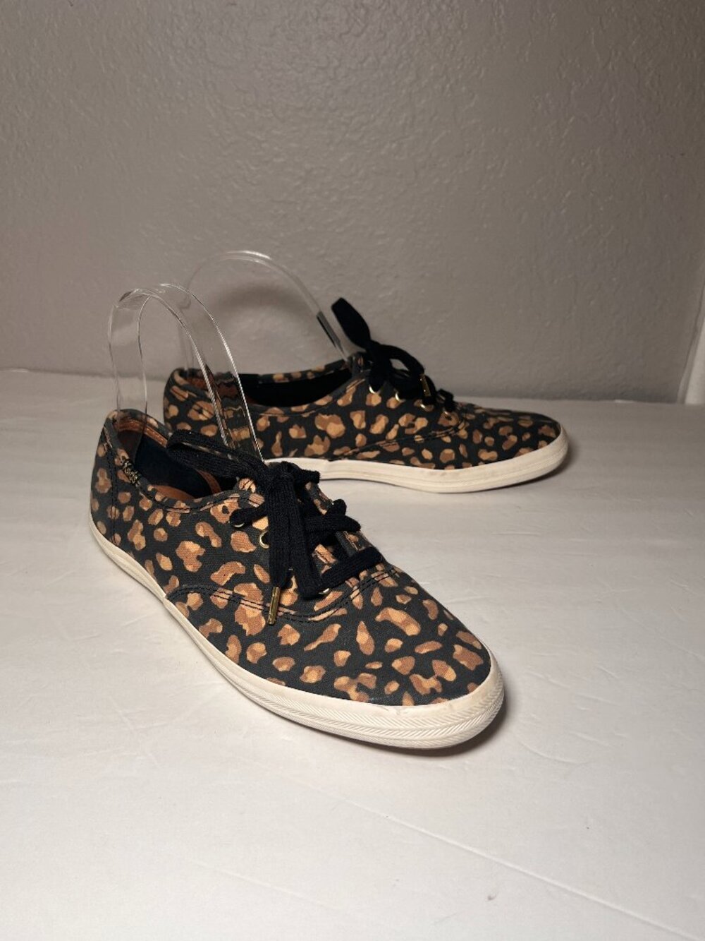 Keds Women's 6.5 Champion Classic Sneakers Leopard Print Canvas
